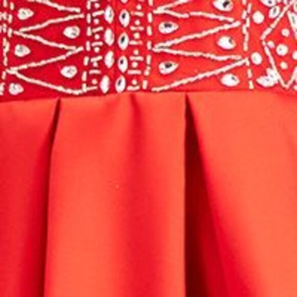 B DARLIN Womens Red Spaghetti Strap Full-Length Prom Fit + Flare Dress 13\14 - Picture 4 of 4